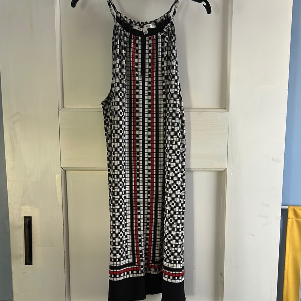 Mini Max Studio Black and Red Geometric Dress